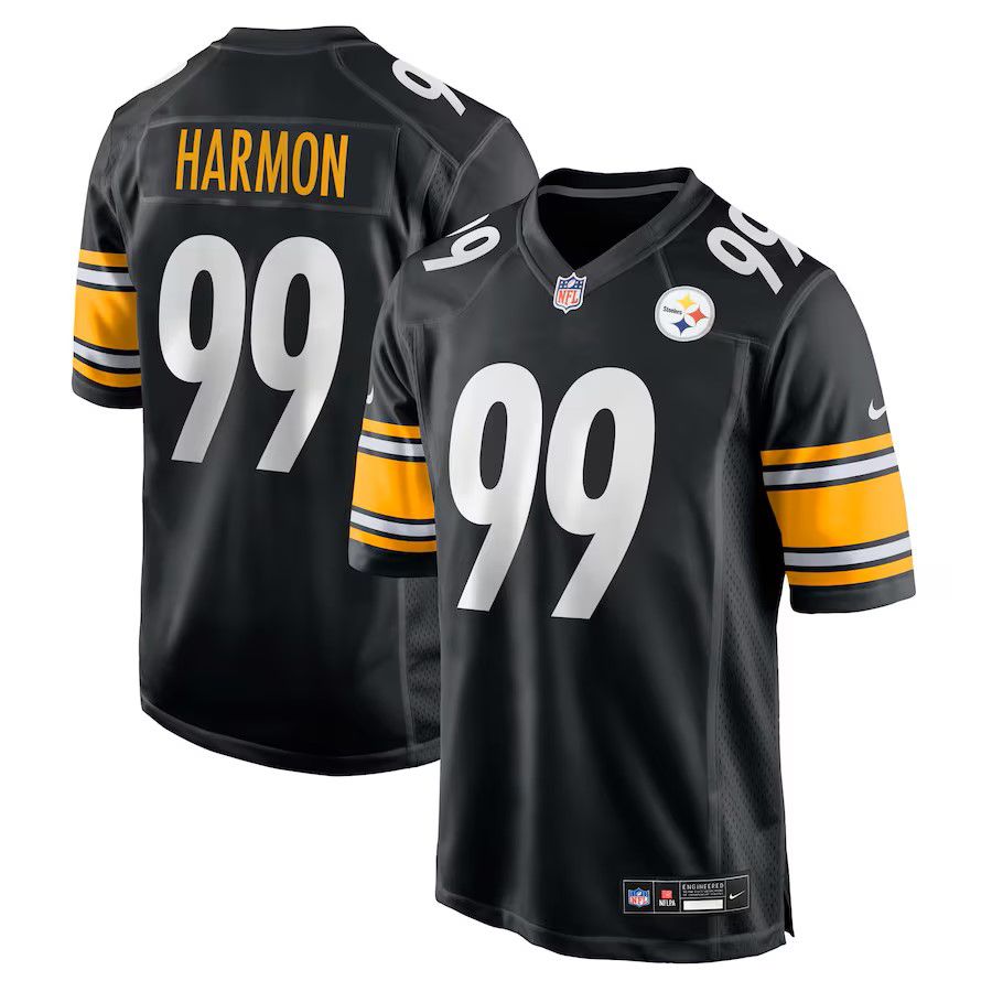 Men Pittsburgh Steelers #99 Derrick Harmon Nike Black 2025 NFL Draft First Round Pick Game Jersey